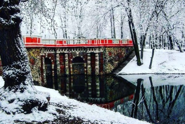 Лефортовский парк Москва зимой