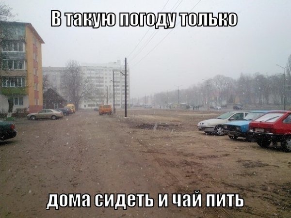 В такую погоду только дома сидеть