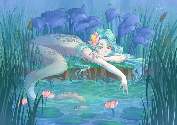 Аниме Русалка в озере