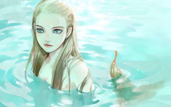 Русалка блондинка арт