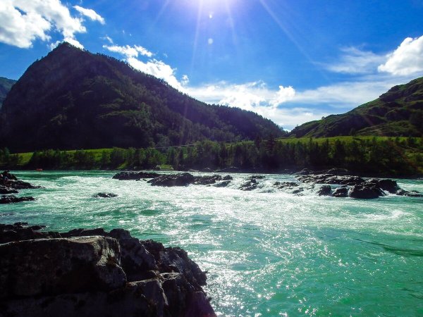 Алтайский край Катунь река горный Алтай