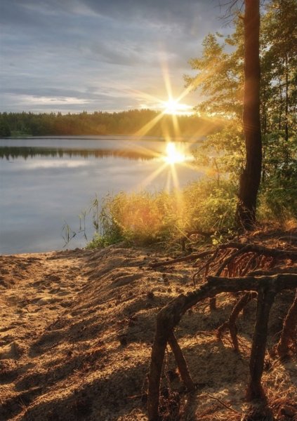 Природа река солнце