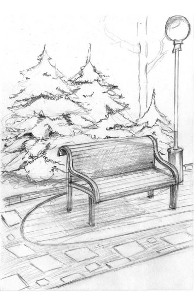 Скамейка рисунок