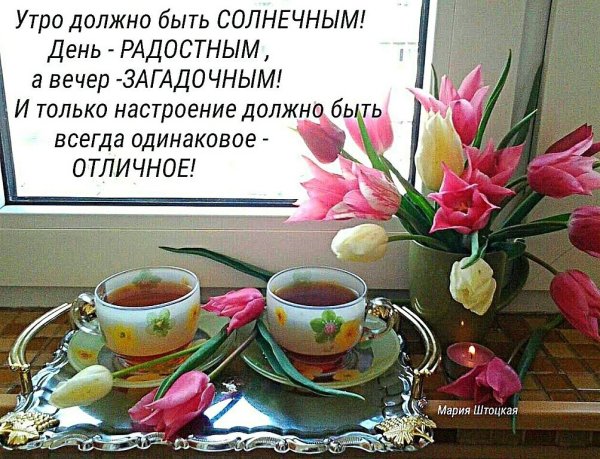 Утро должно быть добрым день полезным а вечер запоминающимся