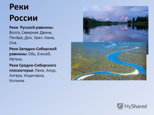 Реки России презентация