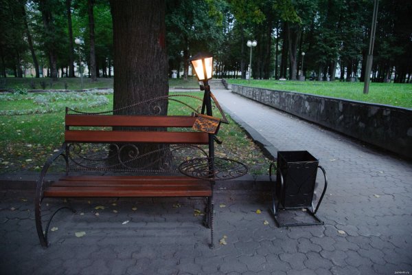 Лавочки в Лопатинском парке в Смоленске