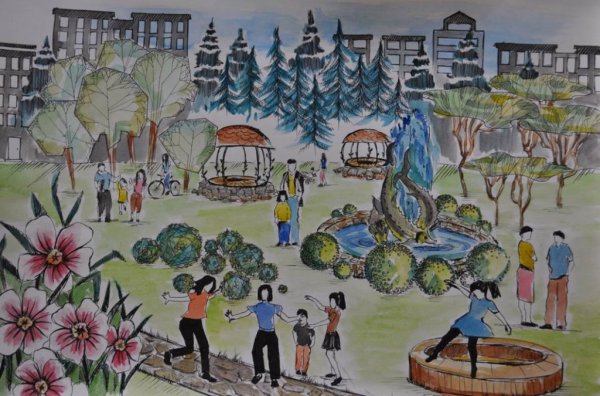 Двор будущего рисунки