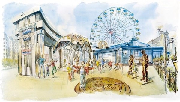 Достопримечательности Тюмени акварель