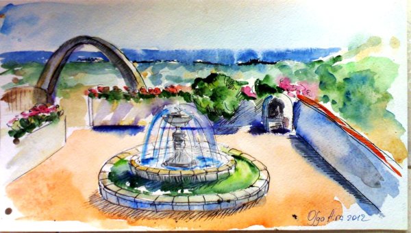 Фонтан рисунок