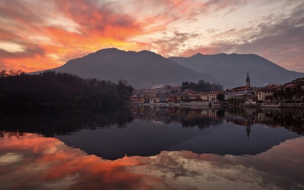 Озеро горы вечер