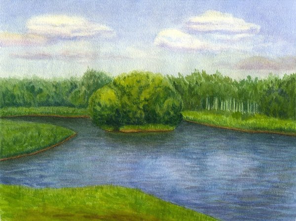 Река карандашом
