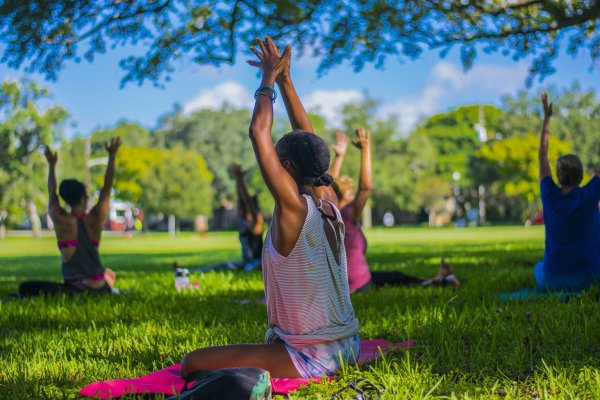 People doing Yoga