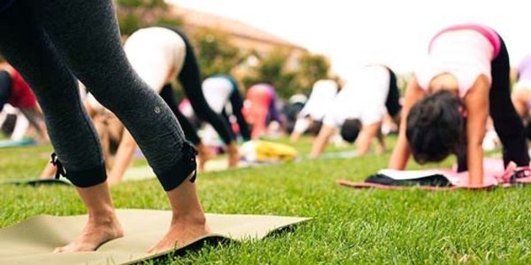 Йога на лужайке