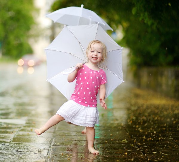 Фотосессия с зонтом летом детям