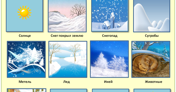 Признаки зимы для детей