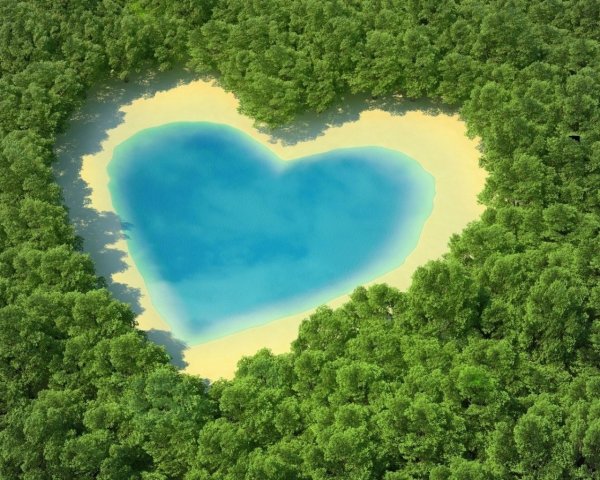 Озеро сердце Онтарио Канада
