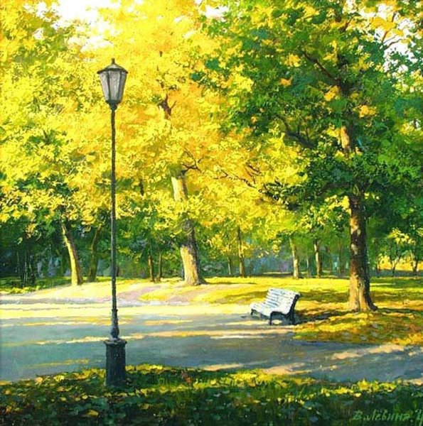 Городской парк живопись