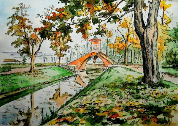 Парк акварелью