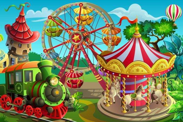 Парк аттракционов мультяшный