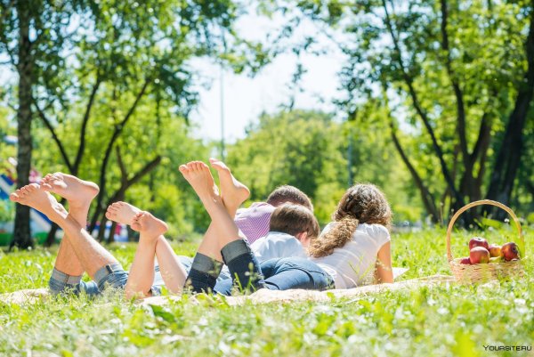 Люди в парке на пикнике