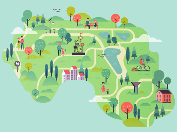 Инфографика карта парка