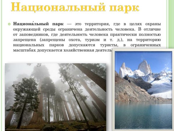 Национальный парк это определение