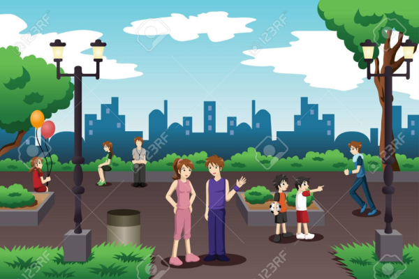 Люди в парке иллюстрации