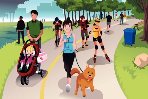 Гулять в парке рисунок