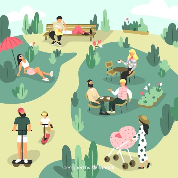 Люди в парке вектор