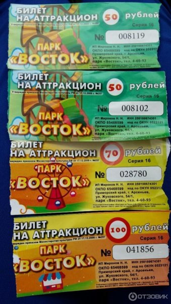Билет в парк аттракционов