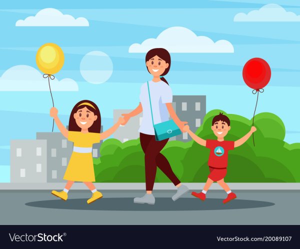 Прогулка с мамой в парке рисование для детей