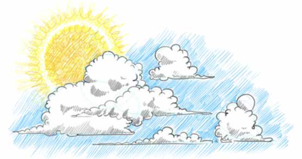 Облака карандашом