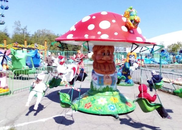 Детские карусели в парке