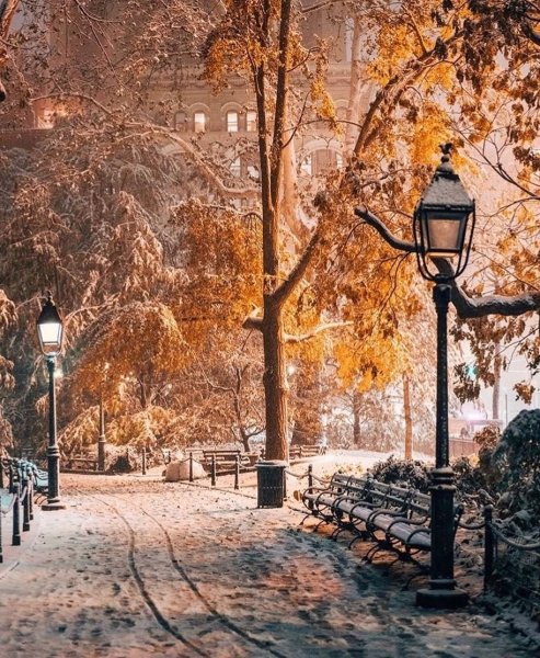 Зимний городской пейзаж