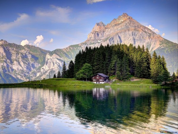 Швейцария горы Альпы озеро