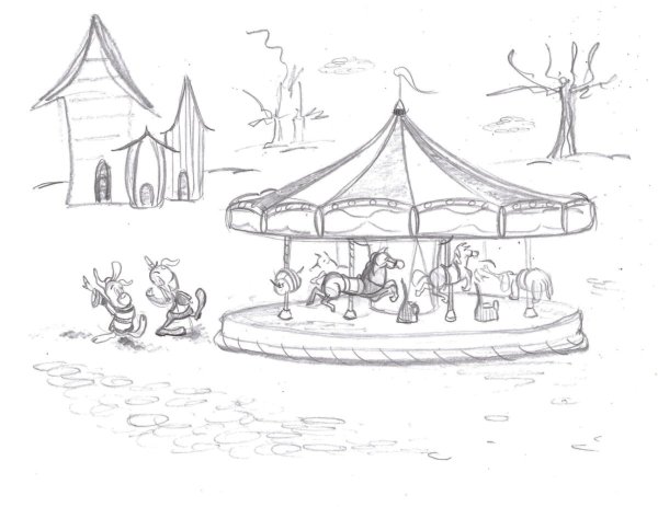 Парк аттракционов набросок