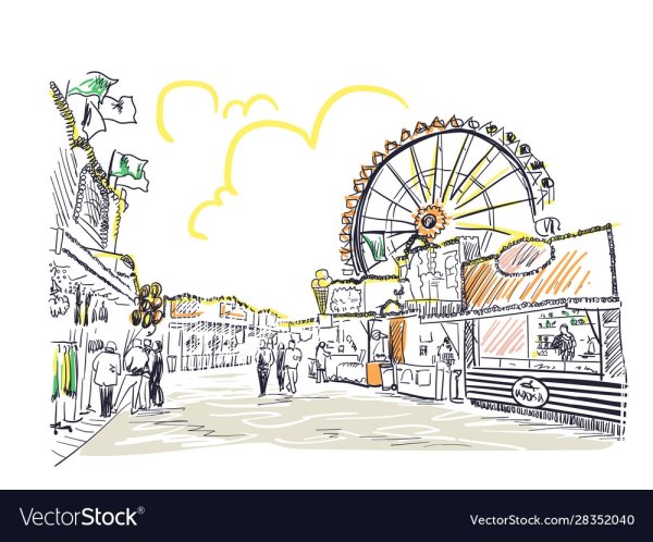 Парк аттракционов набросок