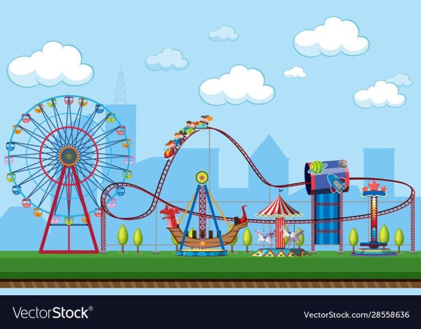 Детские аттракционы рисунок