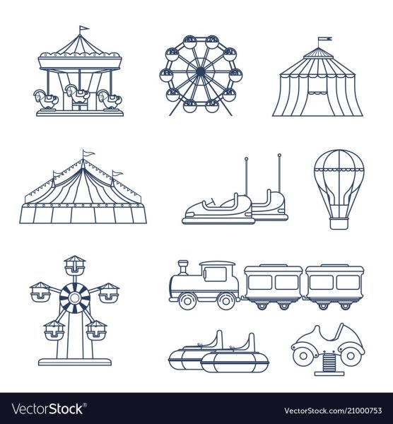 Парк аттракционов стилизованный