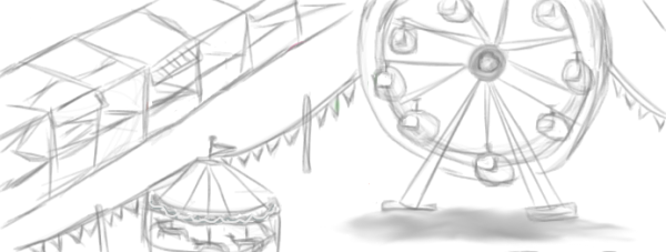 Парк аттракционов рисунок легкий