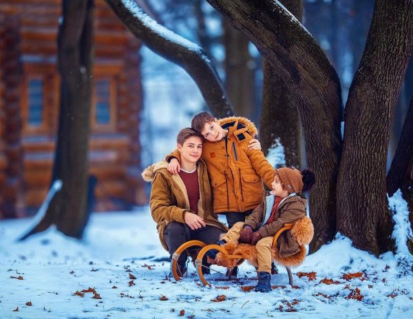 Зимняя семейная фотосессия