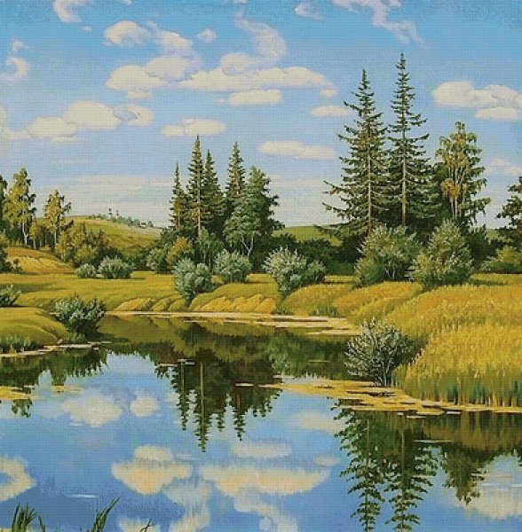 Щербаков художник Лесное озеро