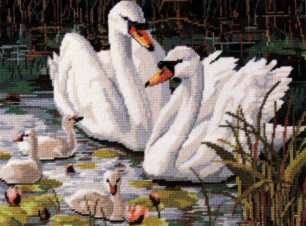 Алмазная мозаика 40x50 qa200257 лебеди