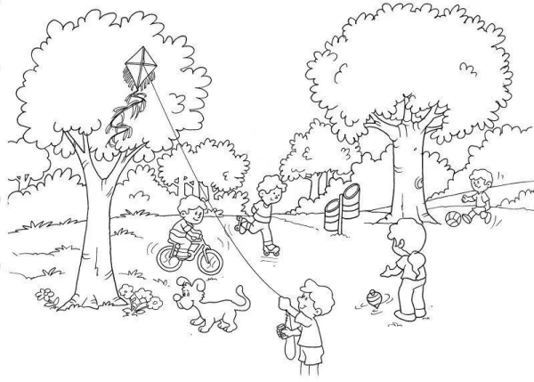 Парк раскраска для детей