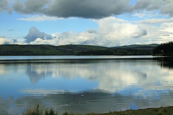 Поверхность озера панорама