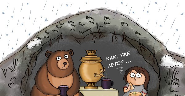 Медведь в берлоге смешно