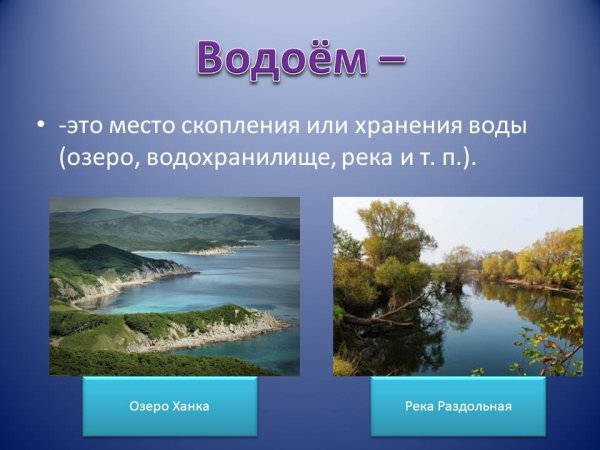 Название водоемов
