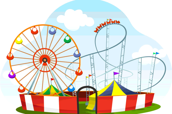 Аттракционы на белом фоне