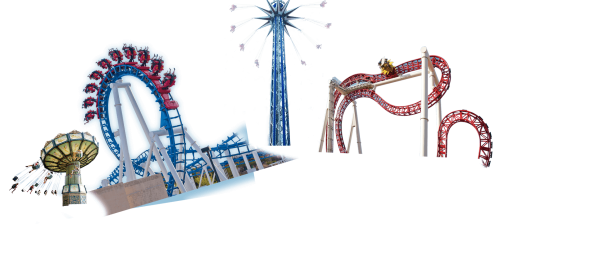 Аттракционы на белом фоне