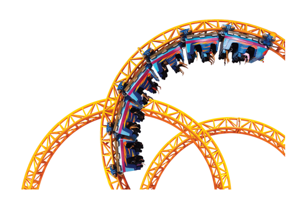 Американские горки на прозрачном фоне